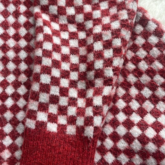 Red and white check Madewell sweater small - Picture 3 of 4